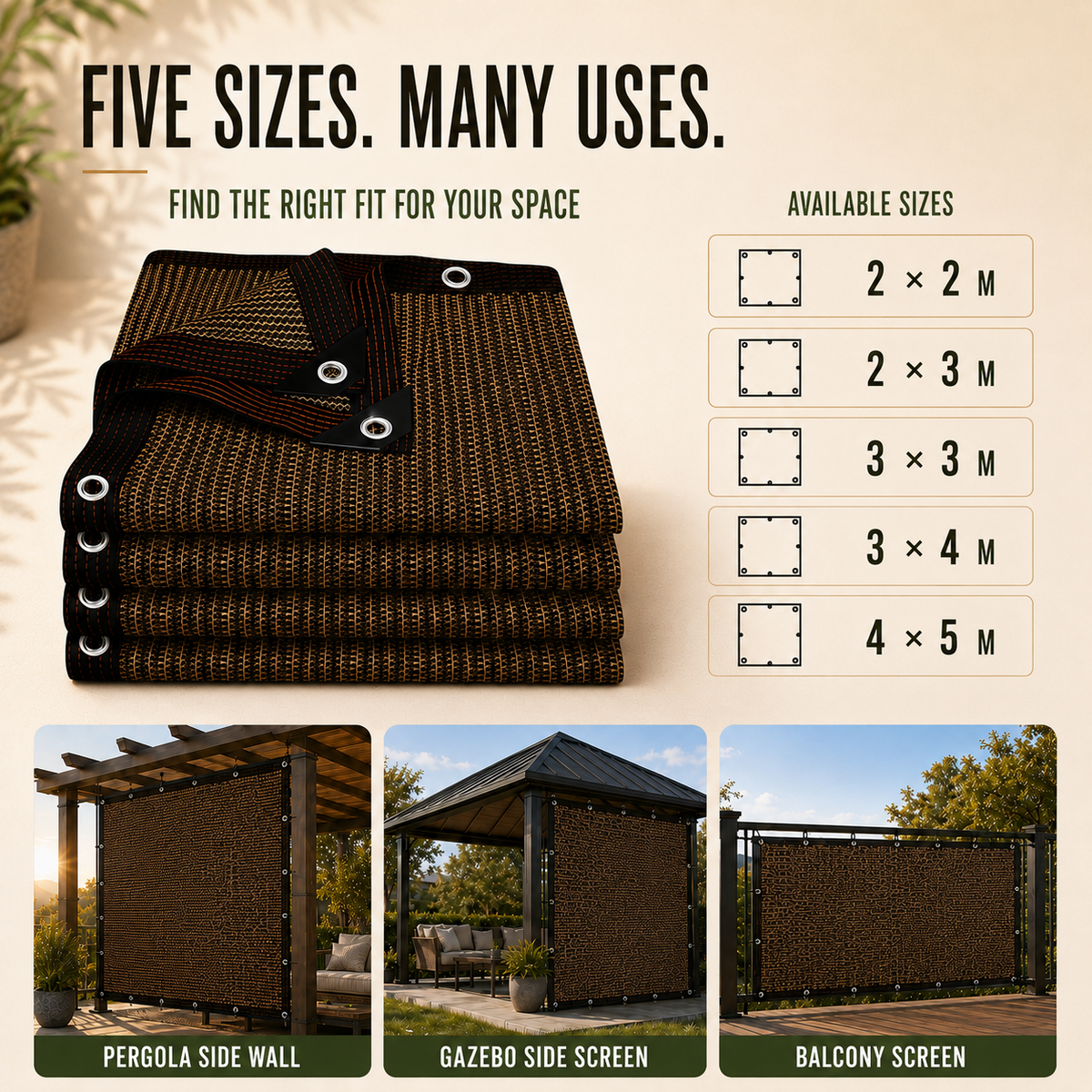 Pergola Side Panel - Gazebo Side Wall Privacy & Sun Screen