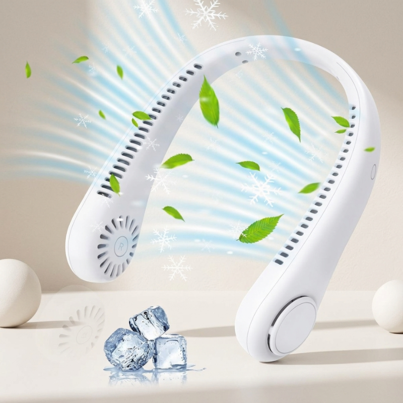 Portable Bladeless Neck Fan - 360° Cooling