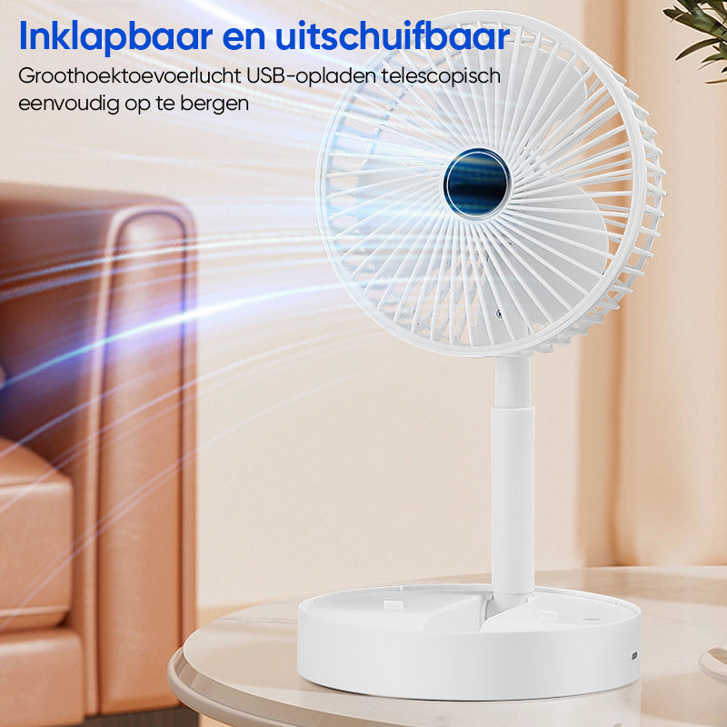 Portable, Quiet-Operation Telescopic Desk Fan