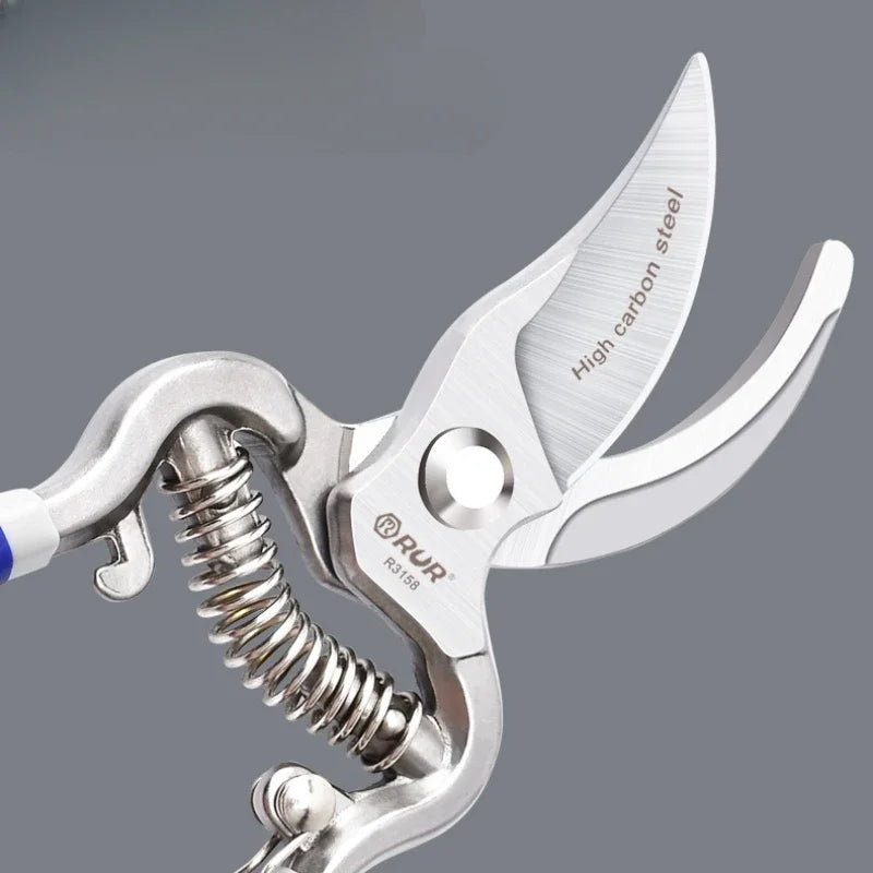Pruning Shears with Wooden Handle - 20 cm - Forged Carbon Steel - For Branches & Fruit Trees