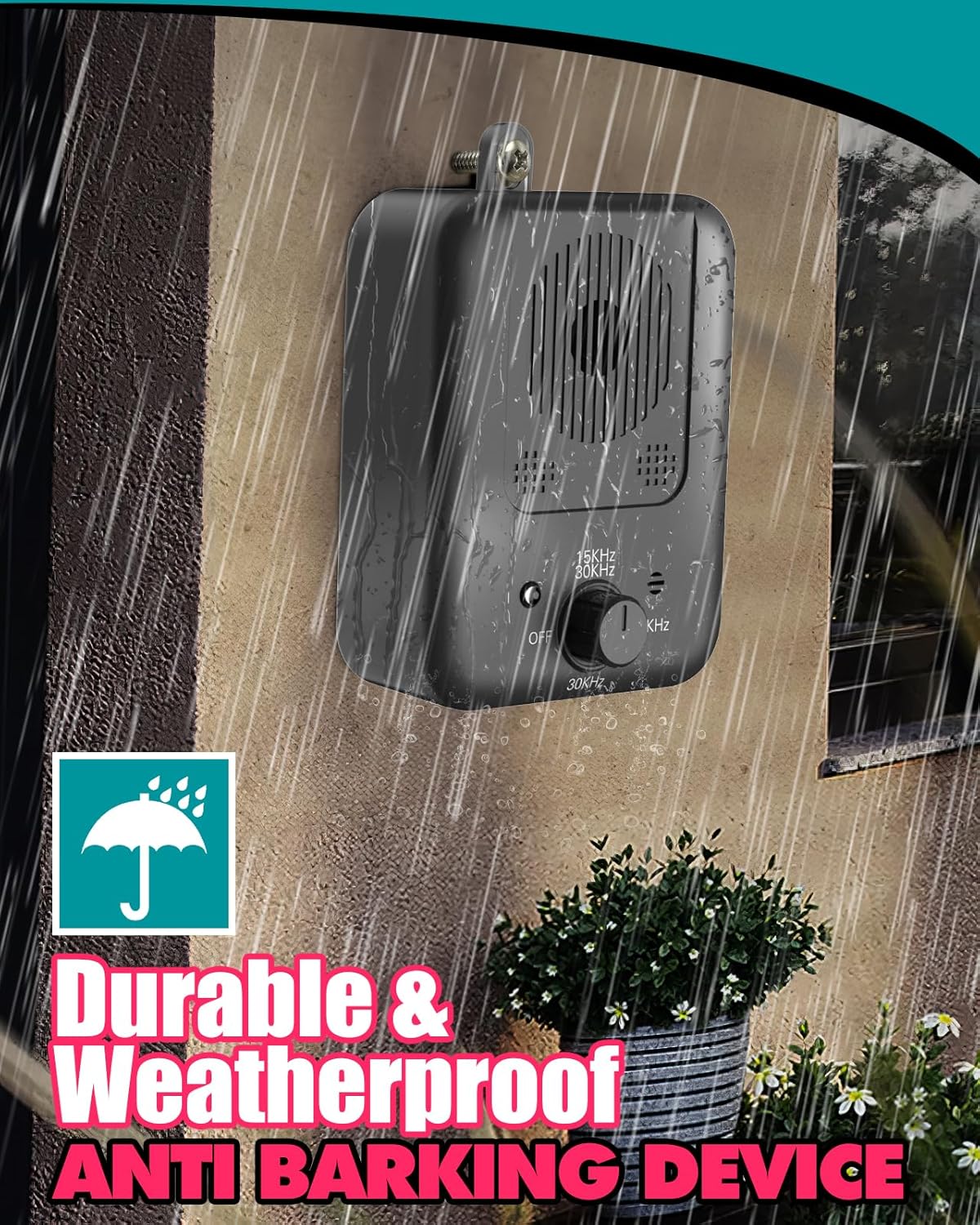 Rechargeable Ultrasonic Anti-Barking Dog Deterrent Device with 15-Meter Range