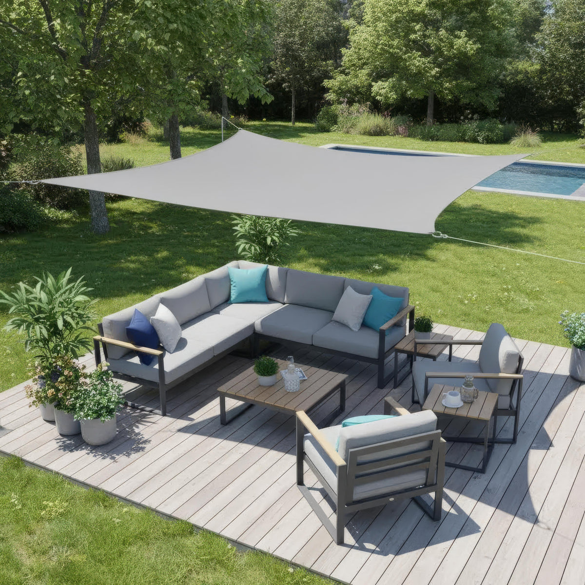 Rectangular Sun Shade Sail for Patio and Garden - Effective Shade with Durable Construction