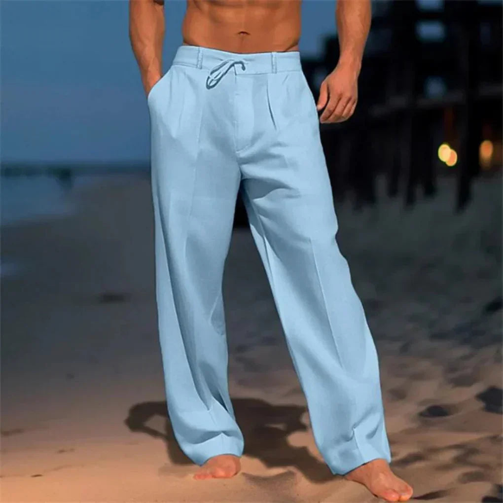 Relaxed-Fit Pleated Linen Trousers