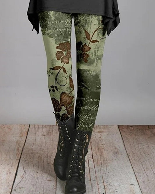 Retro Boho Leggings with Ethnic Print