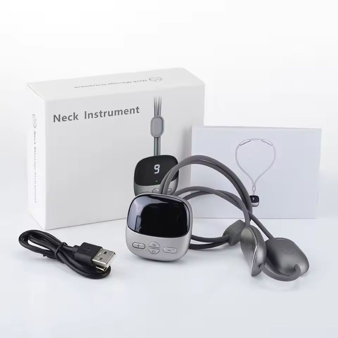 Smart Neck & Shoulder Massager with Heat - Portable Wireless Cervical Spine Relief Therapy Device