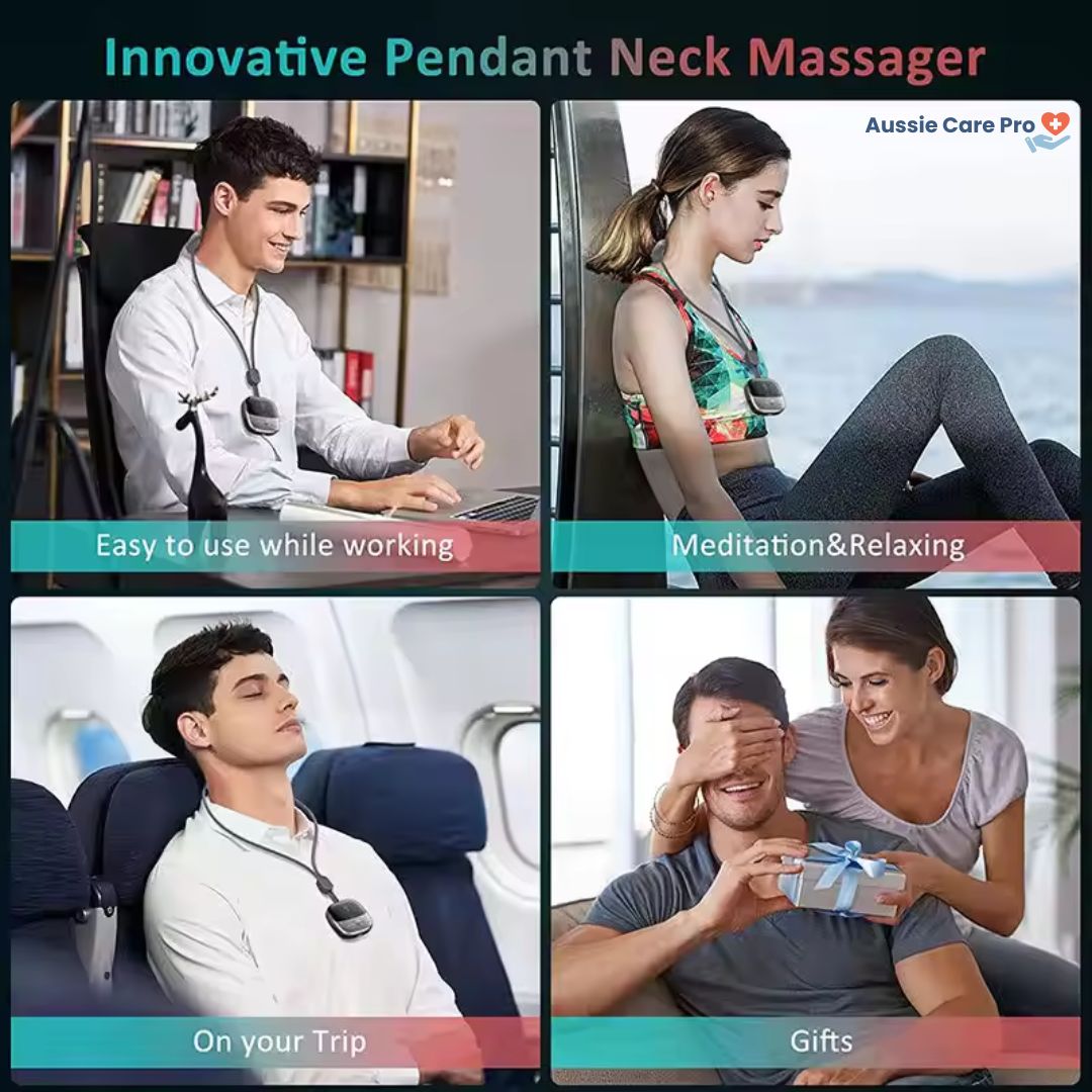 Smart Neck & Shoulder Massager with Heat - Portable Wireless Cervical Spine Relief Therapy Device