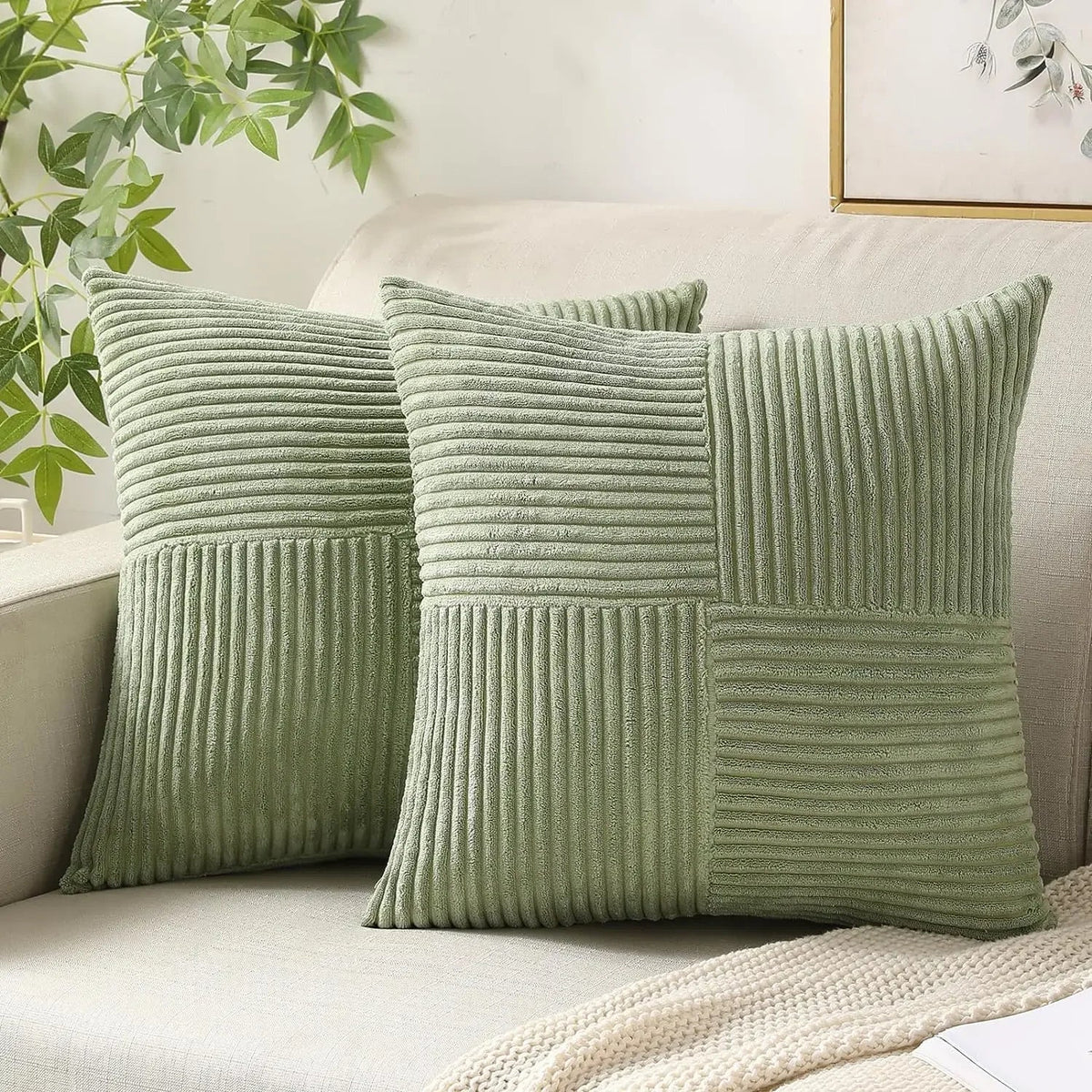 Soft Corduroy Throw Pillows for Living Room and Bedroom