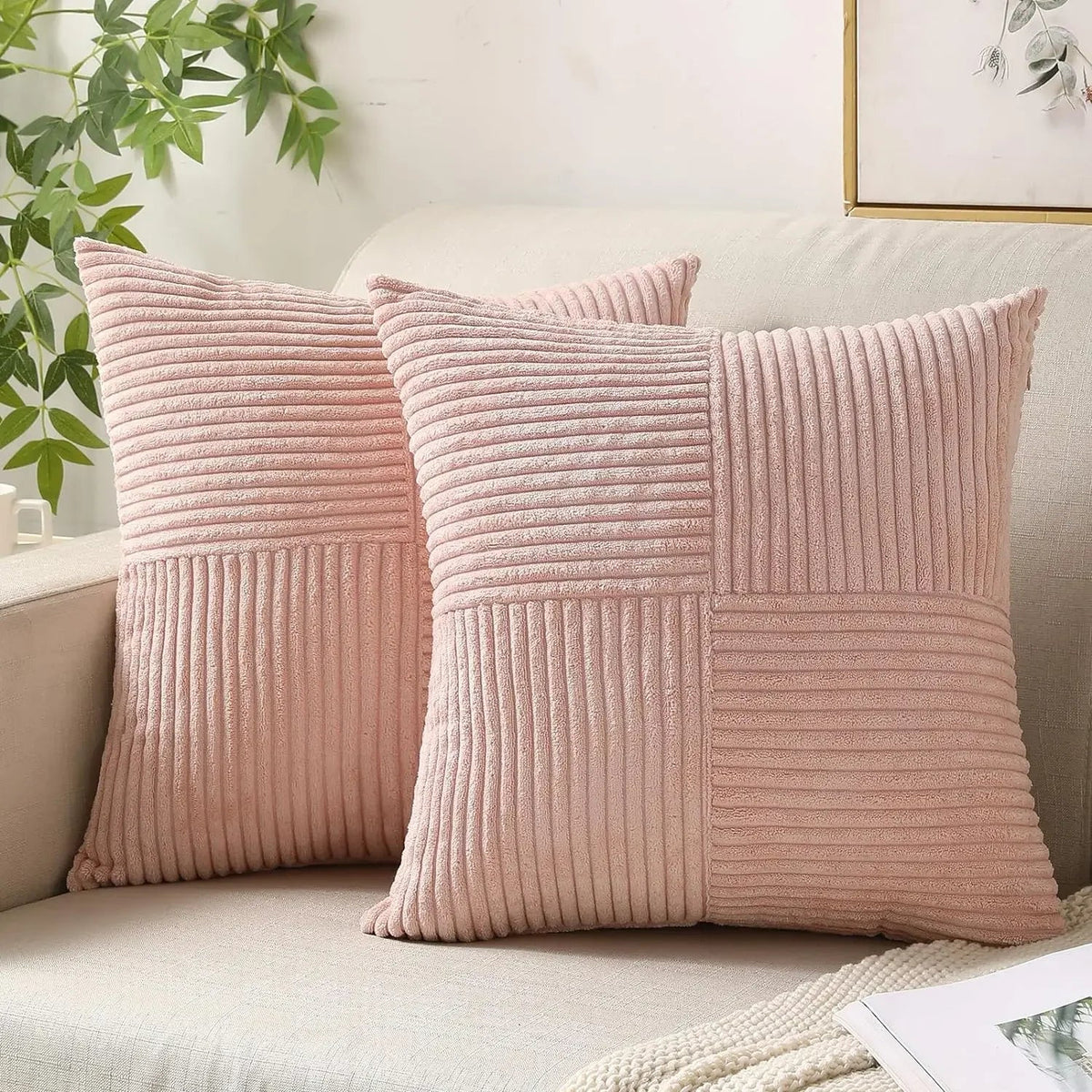 Soft Corduroy Throw Pillows for Living Room and Bedroom