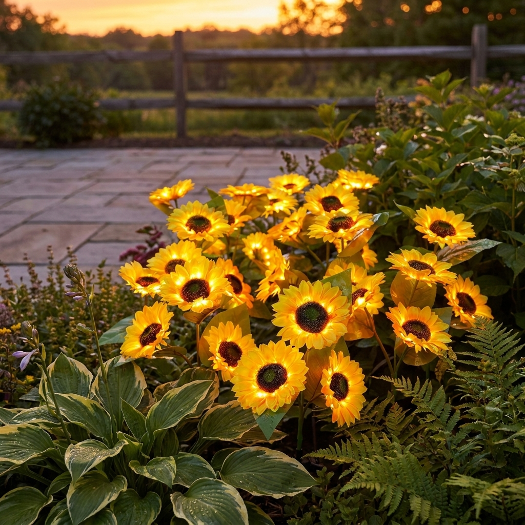 Solar Sunflower Garden Lights