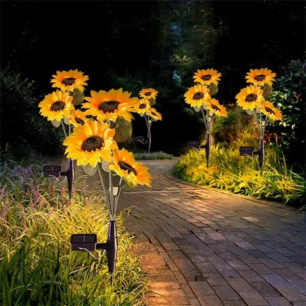 Solar Sunflower Garden Lights