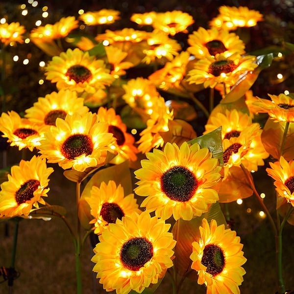 Solar Sunflower Garden Lights