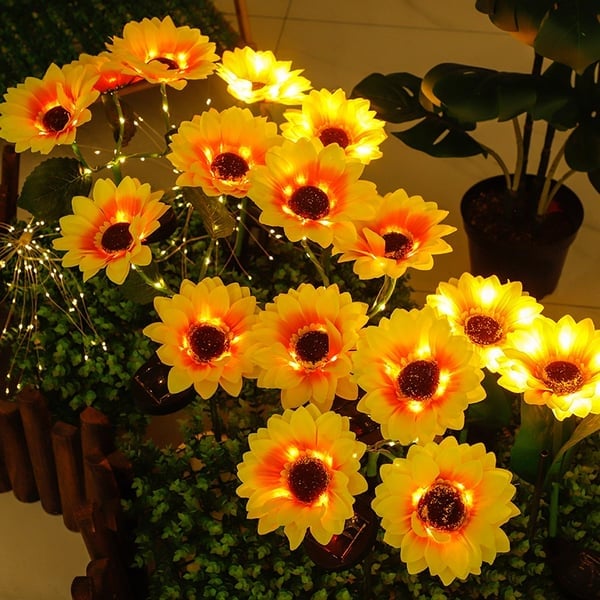 Solar Sunflower Garden Lights