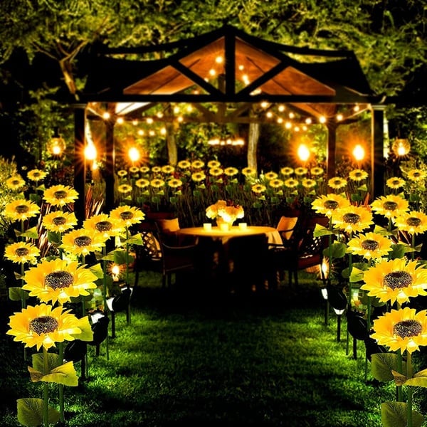 Solar Sunflower Garden Lights