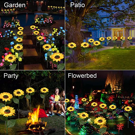Solar Sunflower Garden Lights