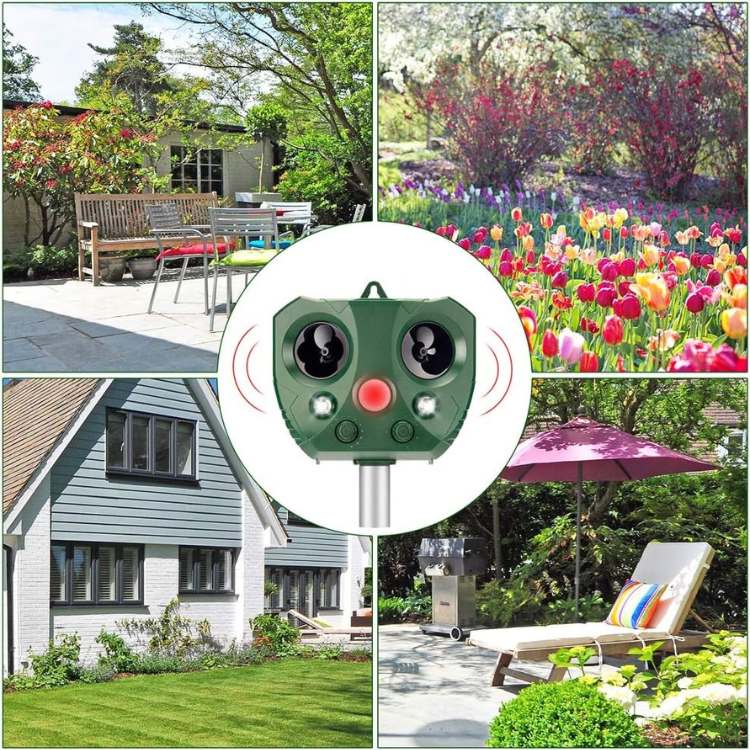 Solar Ultrasonic Bird and Pest Repeller with Motion Sensor, Waterproof