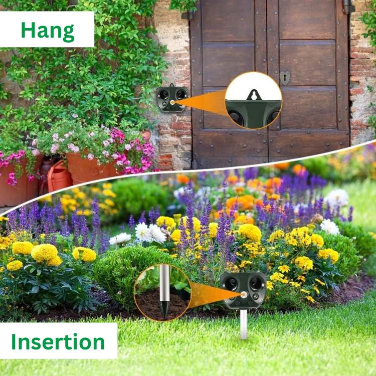 Solar Ultrasonic Bird and Pest Repeller with Motion Sensor, Waterproof