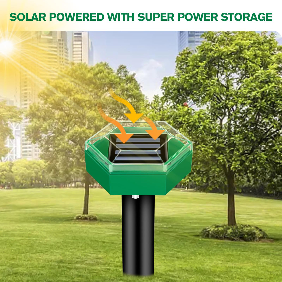 Solar Ultrasonic Mole Repeller Pack of 4, IP65 Waterproof with 465 m² Coverage Each