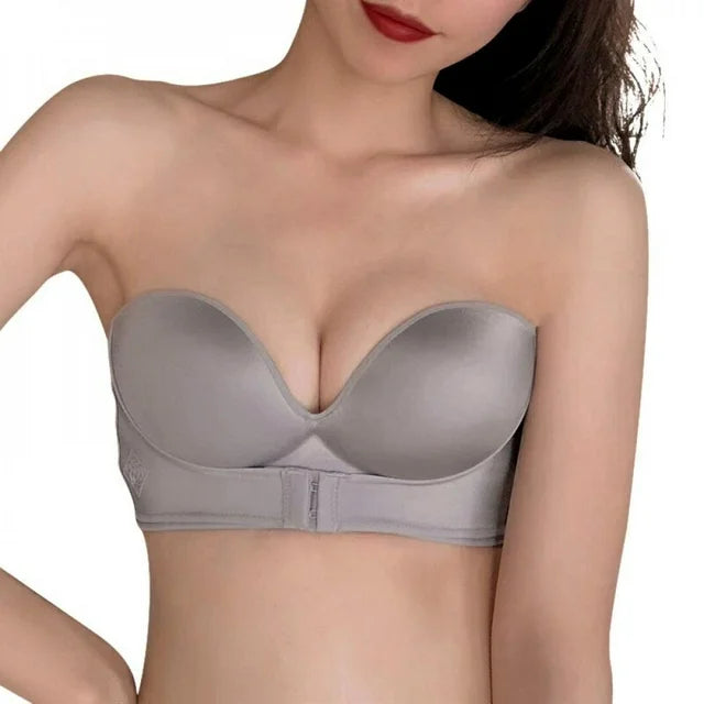 Strapless Push-Up Bra with Front Closure