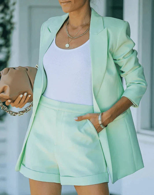 Stylish Women's Blazer and Shorts Set