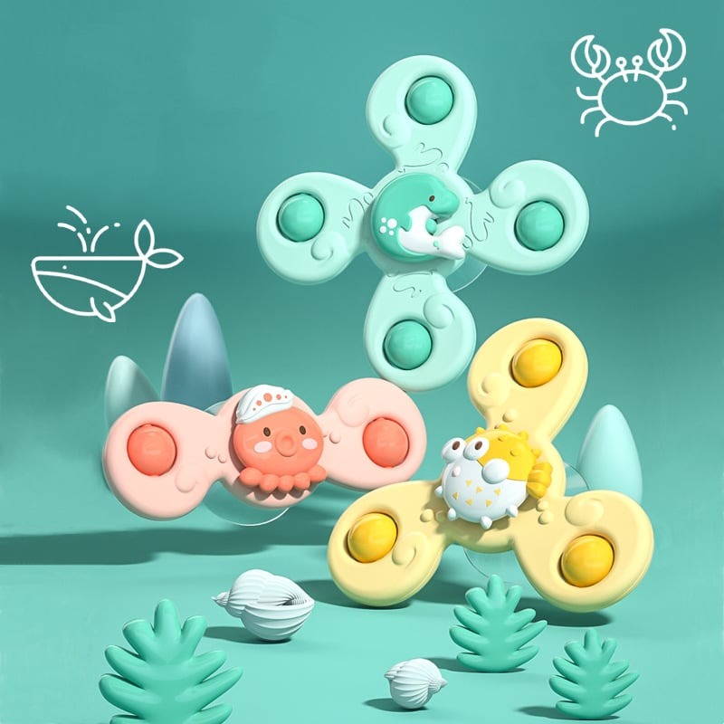 Suction Cup Rotating Spinners, 3-Piece Set