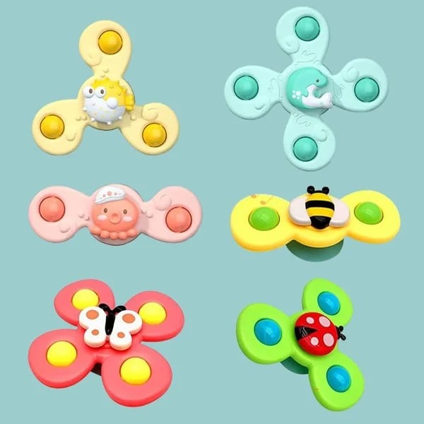 Suction Cup Rotating Spinners, 3-Piece Set