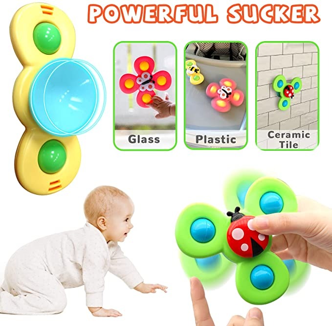 Suction Cup Rotating Spinners, 3-Piece Set