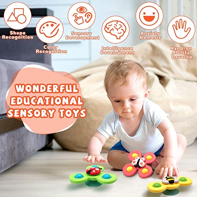 Suction Cup Rotating Spinners, 3-Piece Set