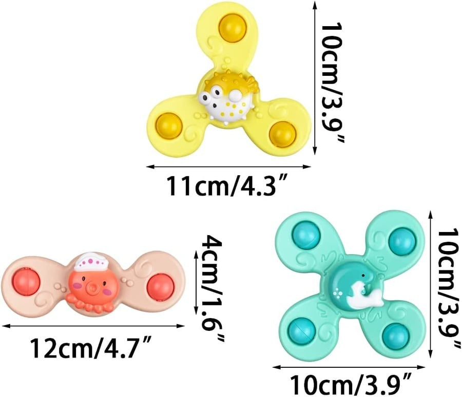 Suction Cup Rotating Spinners, 3-Piece Set