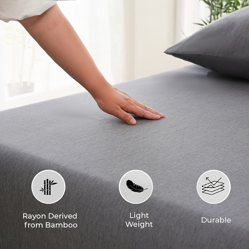 Summer Cooling Bamboo Fiber Fitted Sheet