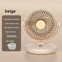 Table Fan with 360° Rotation | 3-Speed USB Desk Fan with Battery | Quiet & Compact | For Office, Bedroom & Home