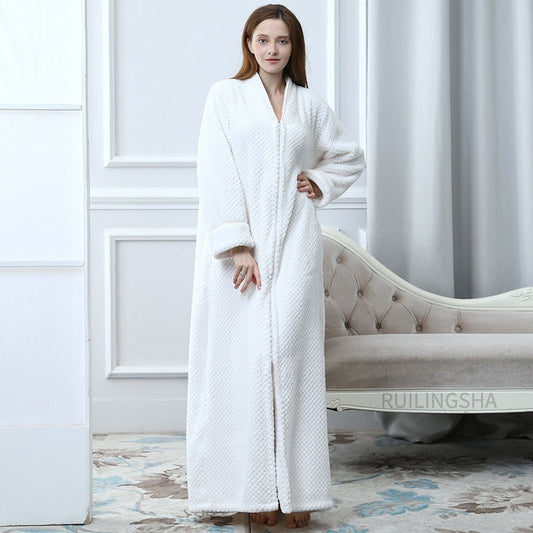 Thermal Bathrobe with Zipper