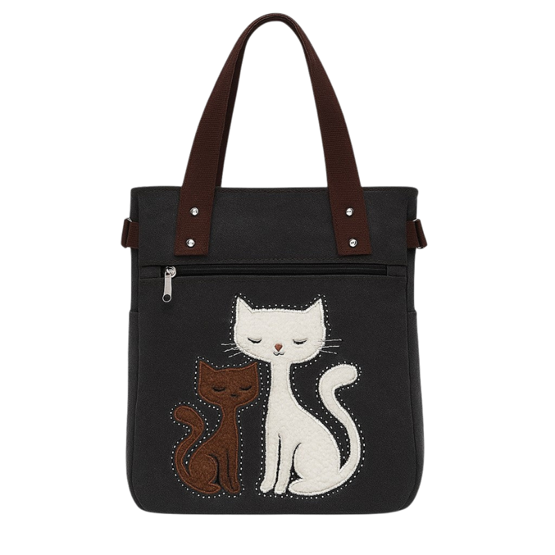 Tote Bag with Cat Print