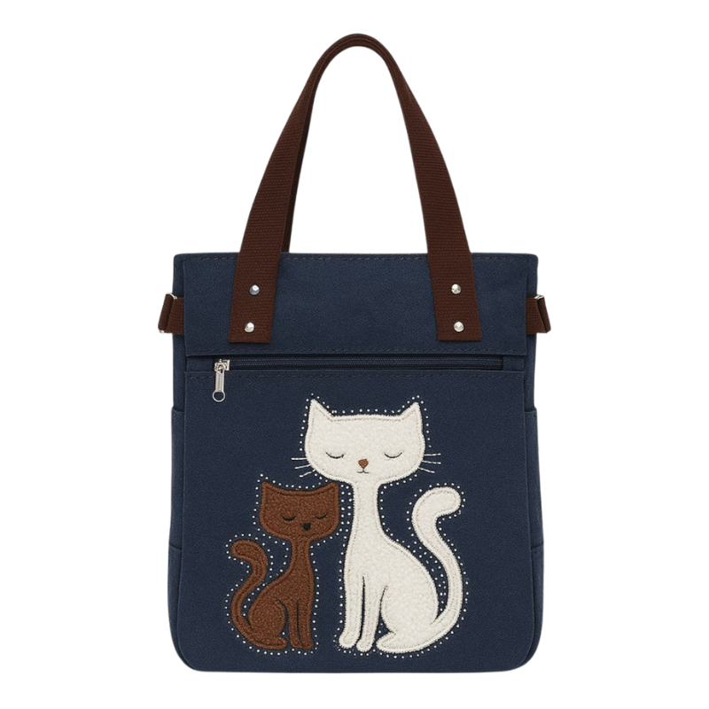 Tote Bag with Cat Print