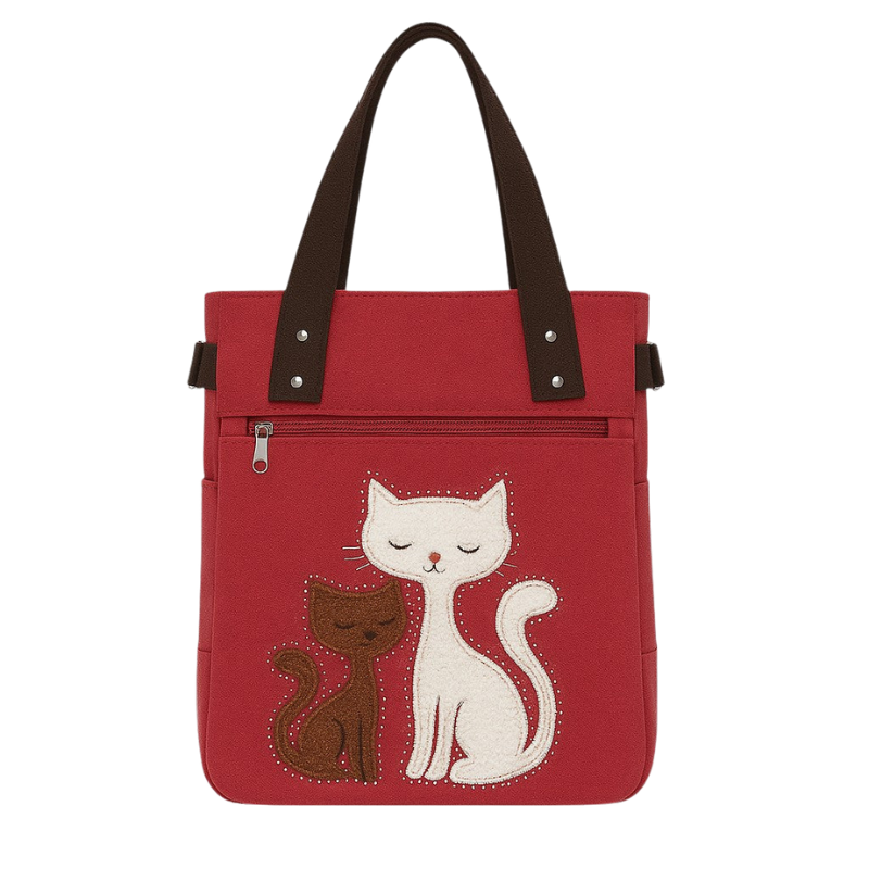 Tote Bag with Cat Print