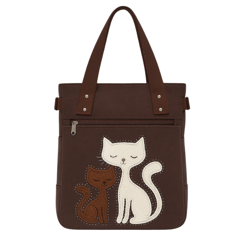 Tote Bag with Cat Print