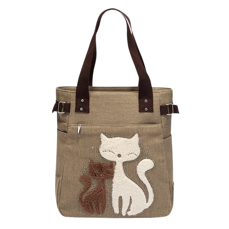 Tote Bag with Cat Print