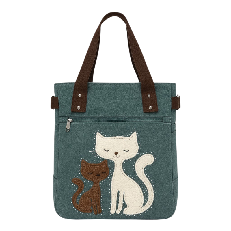 Tote Bag with Cat Print