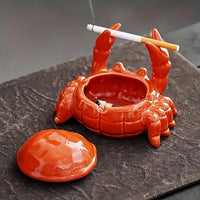 Unique Crab-Shaped Ashtray with Lid