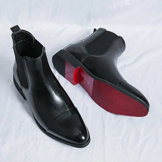 Unisex Genuine Leather Chelsea Ankle Boots