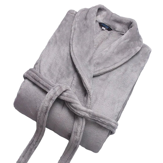 Unisex Long-Sleeved Winter Bathrobe with Belt