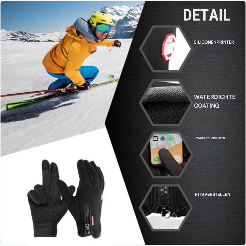 Unisex Non-Slip Winter Ski Gloves with Touchscreen Function