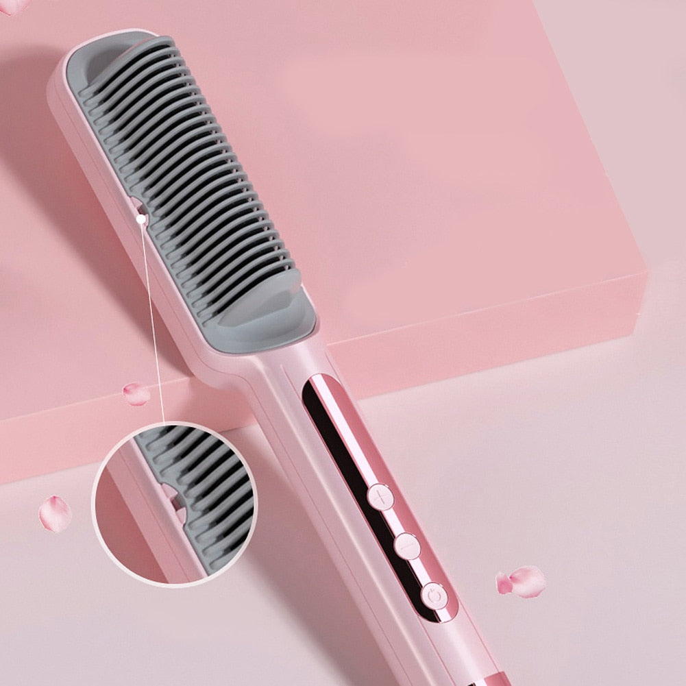 Unisex Professional Hair Straightener and Curling Brush