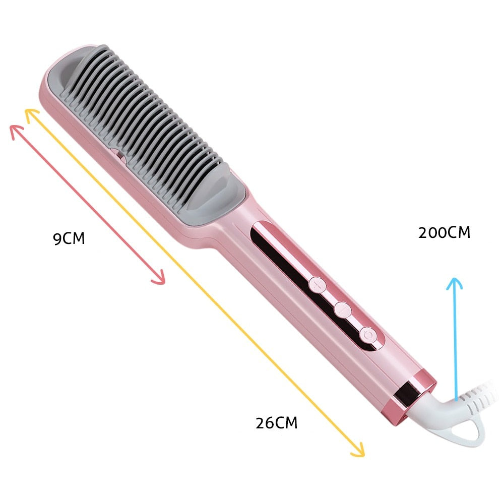 Unisex Professional Hair Straightener and Curling Brush