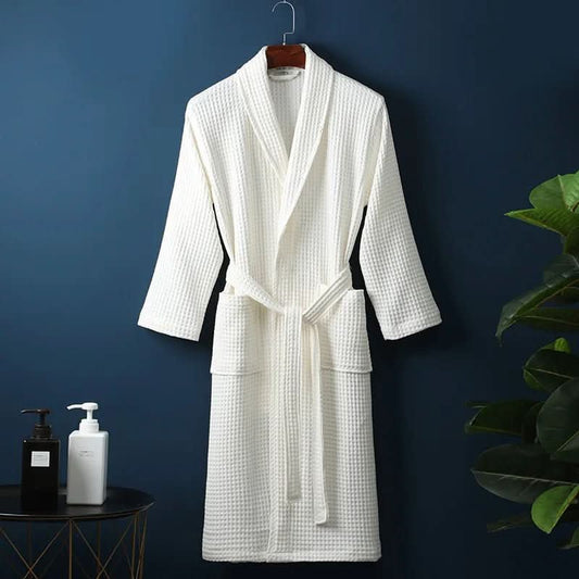 Unisex Waffle-Knit Bathrobe