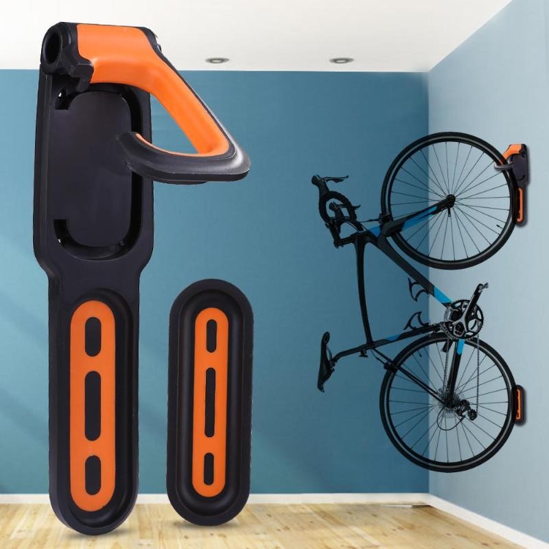 Wall-Mounted Bike Hanger Hook with Secure Grip and Rear Wheel Support