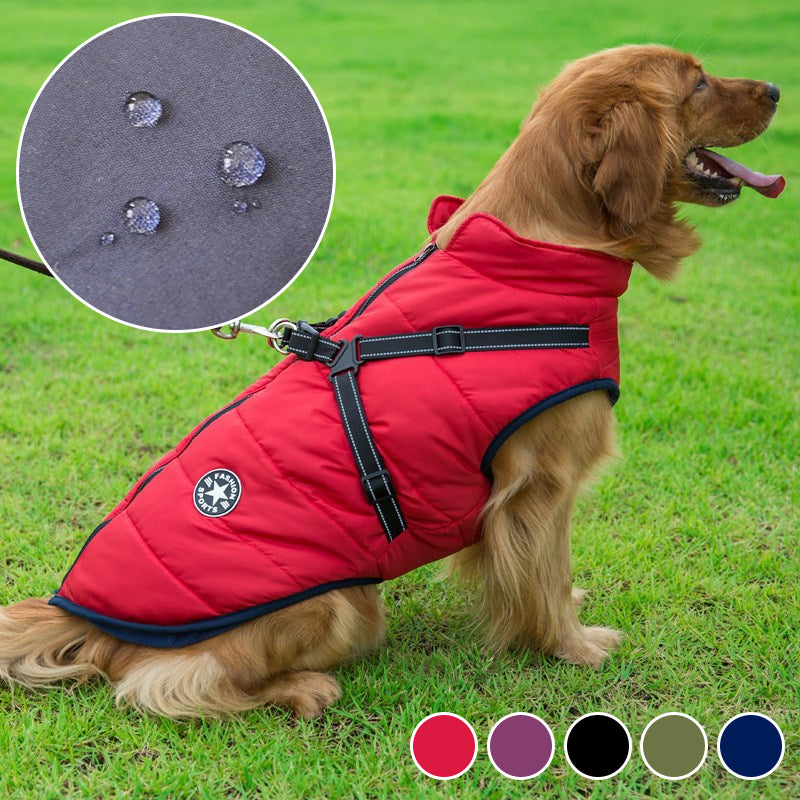 Waterproof Dog Jacket with Reflective Strap