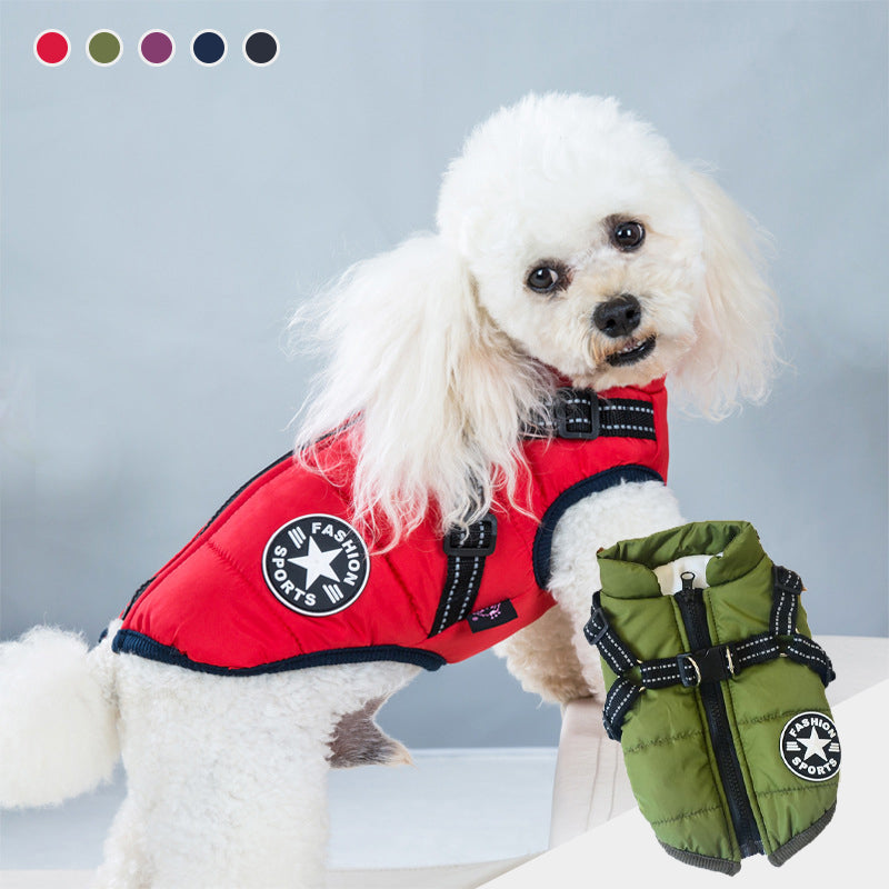 Waterproof Dog Jacket with Reflective Strap