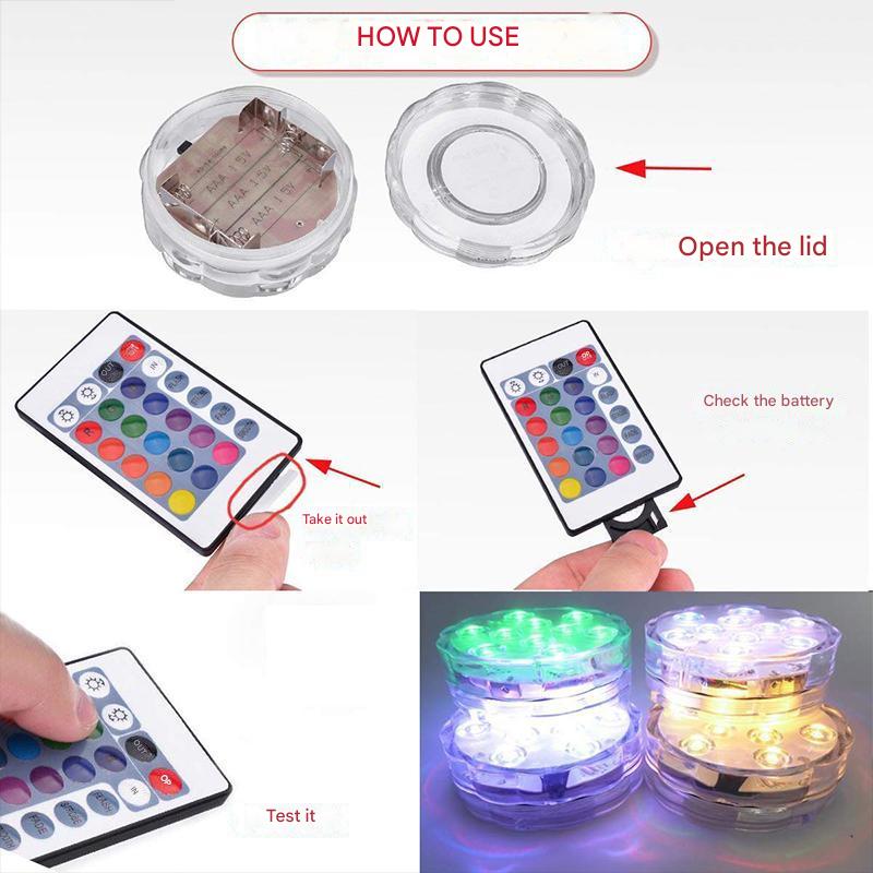 Waterproof LED Submersible Light with Remote Control