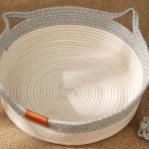 Wicker Cat Bed with Ears