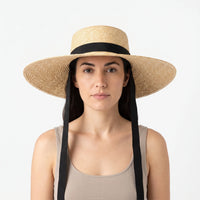 Wide Flat Top Woven Summer Hat